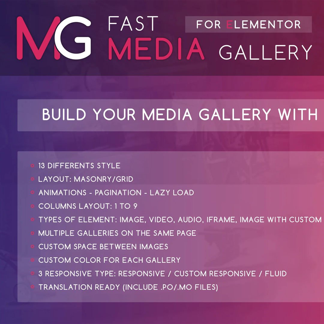 Fast Media Gallery For Elementor WordPress Plugin